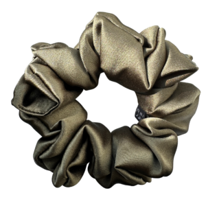 Hedvábná scrunchie medium – Khaki