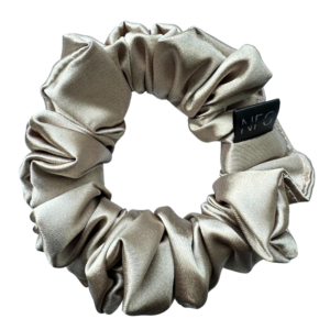Saténová scrunchie mini – Mocca světlá
