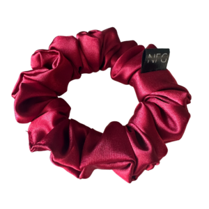 Saténová scrunchie medium  - Bordó