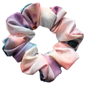 Hedvábná scrunchie medium – Akvarel Lulu