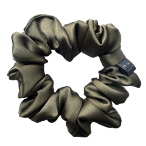 Saténová scrunchie mini - Khaki