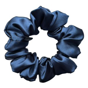 Saténová scrunchie medium – Dark Blue