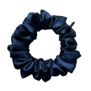 Saténová scrunchie mini – Dark Blue