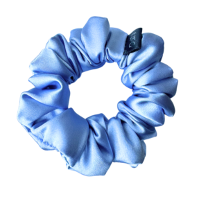 Saténová scrunchie mini – Light Blue
