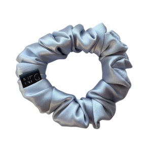 Hedvábná scrunchie mini – Silver